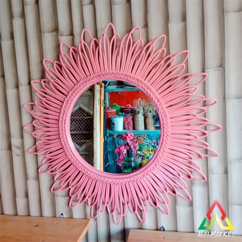 Jual Kaca Cermin Cantik Cermin Rotan Aesthetic Mirror Cermin Hias