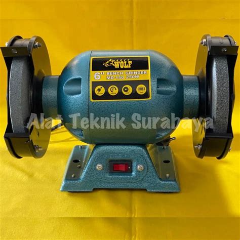 Jual BENCH GRINDER 6 INCH INCI GREY WOLF MD 150 250W MESIN ALAT