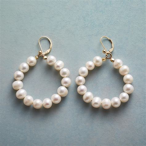 New Full Circle Pearl Earrings Diy Earrings Pearl Beaded Jewelry