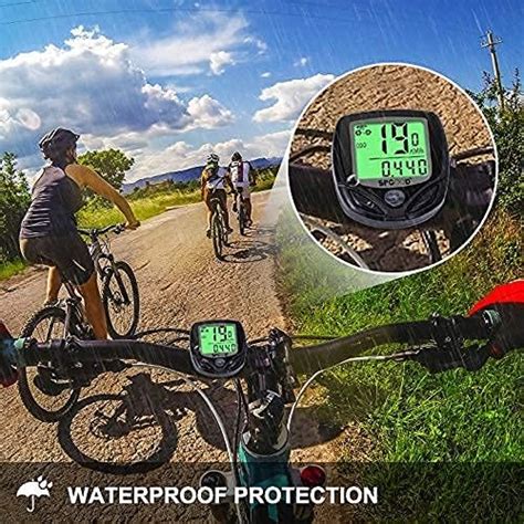 SPGOOD Compteur de vélo sans fil 16 fonctions étanche LCD vitesse vélo