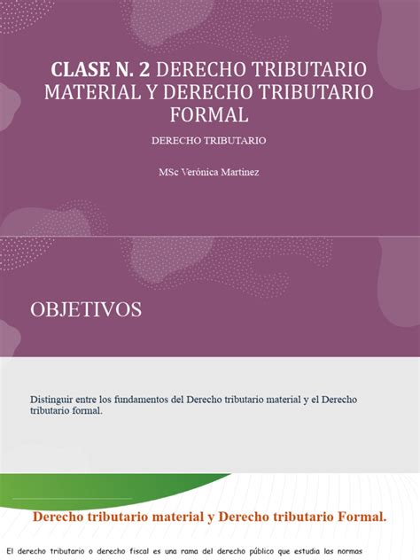 Clase N 2 Derecho Tributario Material Y Derecho Tributario Formal Pdf Impuestos Esfera