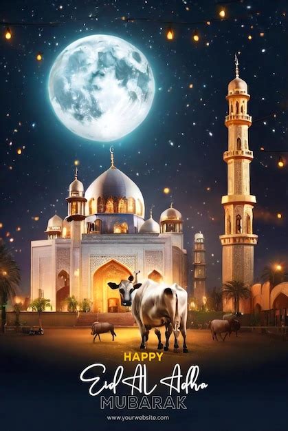 Celebrar La Fiesta Del Eid Al Adha Eid Al Adha Mubarak Plantilla De