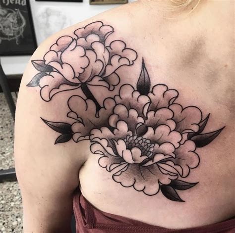 Shoulder Peony Flower Tattoo By Pablo Morte Flower Tattoo Tattoos