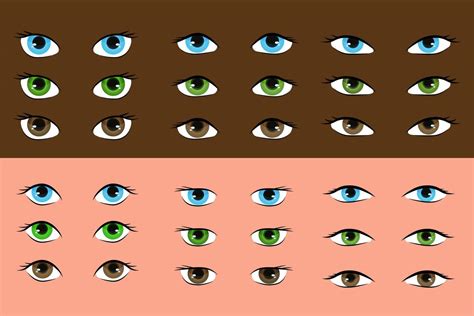 Eyes A Set Of Eyes Of Different Shapes Vector 10998798 Vector Art At