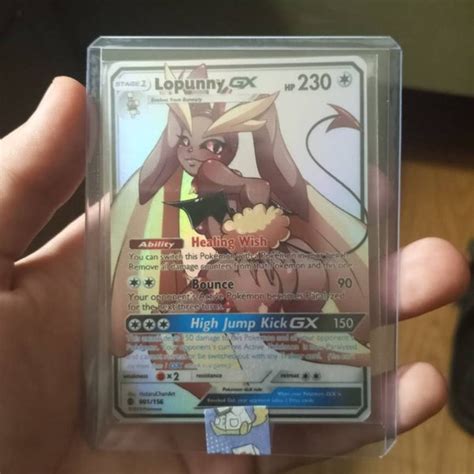 Custom Pokémon Full Art Card Lopunny Gx Etsy