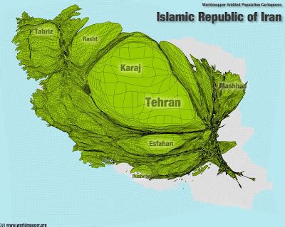 Iran Travel Blog - Iran & Tehran Guide: Iran Population Map