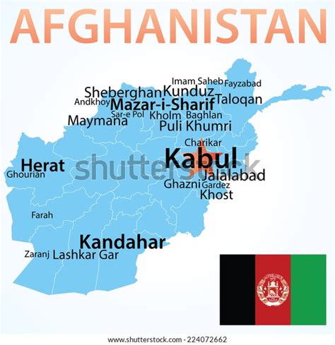 Afghanistan Vector Map Largest Cities Carefully Stock Vector (Royalty ...