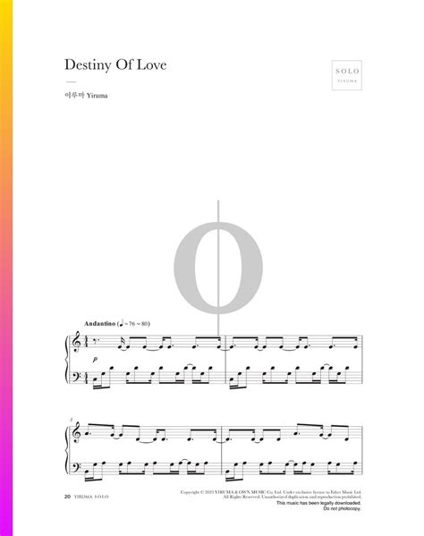 Destiny Of Love Yiruma Partituras De Piano Oktav