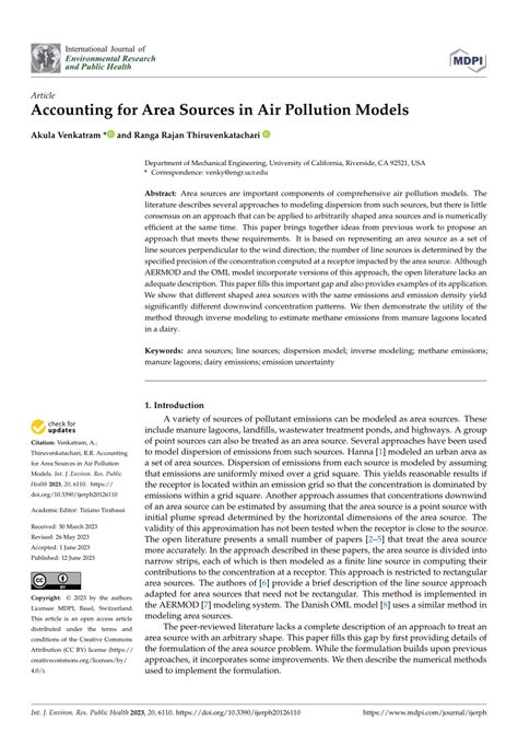 PDF Accounting For Area Sources In Air Pollution Models