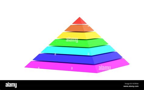 Pyramid Square Chart Rainbow Color D Illustration Stock Photo Alamy