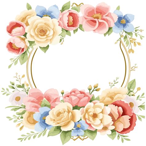 Moldura Floral Com Buquê De Flores Rosa Para Decorar Cartões De Convites De Casamento Vetor Png