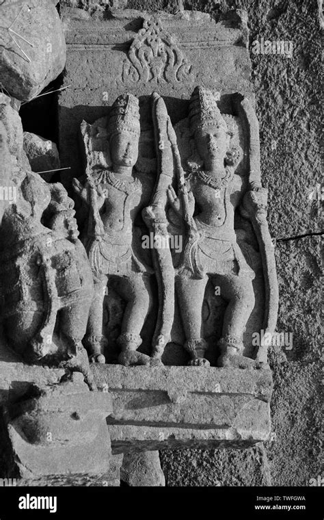 Carved Idols On The Outer Wall Of A Temple Near Palasdev Temple Ujani