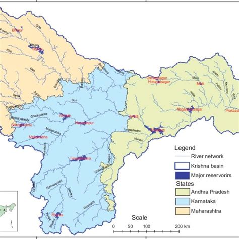 The Krishna River Basin India The Figure Shows Major Reservoirs And | Images and Photos finder