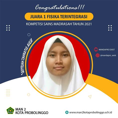 Enam Siswa Siswi Mandapro Exist Berhasil Meraih Juara Di Ajang Ksm Tahun 2021 Man 2 Kota