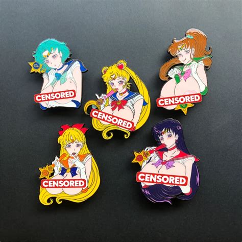 Sailor Moon Enamel Pins Lewd Kinky Hentai Collectibles Sexy Anime Waifus