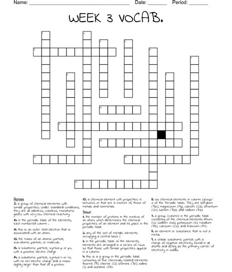 Alkali Metals Group 1 And Halogens Group 7 Word Search WordMint