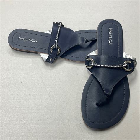 Nautica Navy Blue Slip On Sandals Gem
