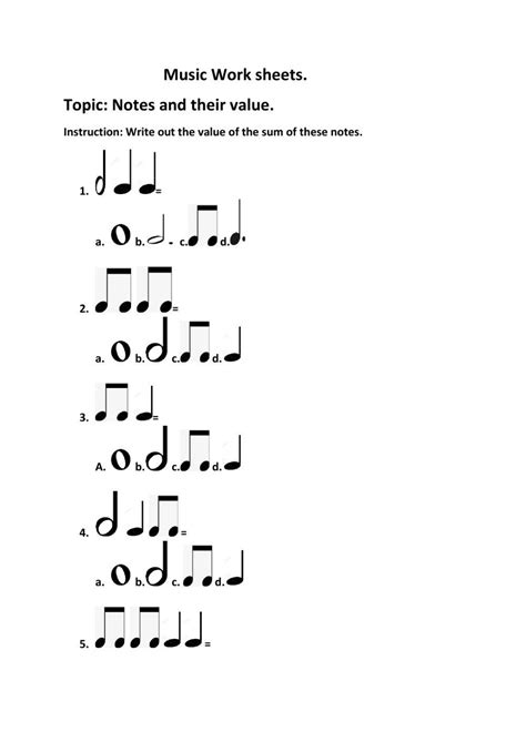 Music worksheet activity | Live Worksheets