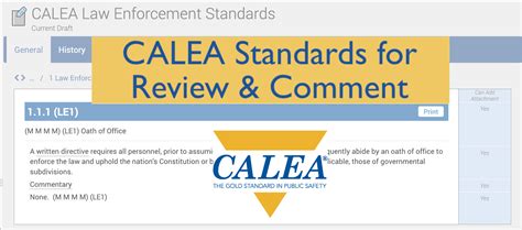 CALEA Standards for Review & Comment Logo | CALEA® | The Commission on Accreditation for Law ...