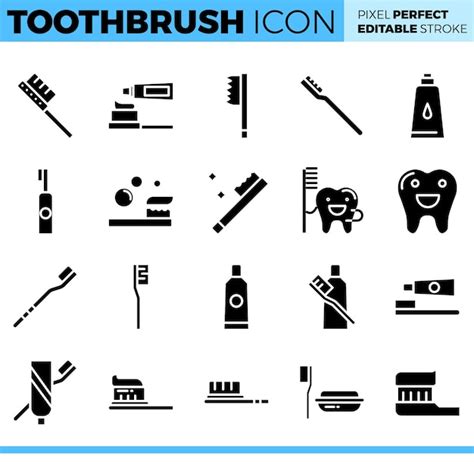 Premium Vector Toothbrush Icon Set