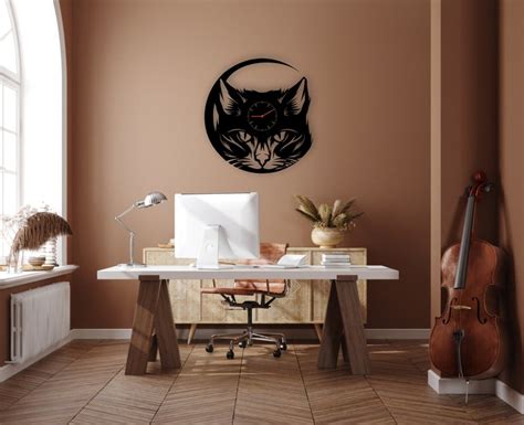 Black Cat Design Laser Cut Svg Dxf Files Wall Sticker Etsy