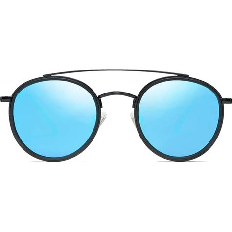 Retro Round Double Bridge Polarized Sunglasses For Women Men Vintage