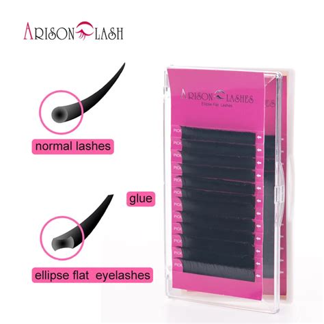 False Eyelashes Ellipse Flat Lashes Individual Lashes Extension 12Lines