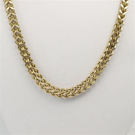 Kt Gold Hollow Braided Chain Necklace Property Room