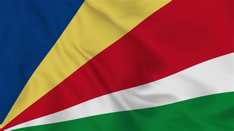 Republic Of Seychelles Realistic Waving Flag Smooth Seamless Loop 4k