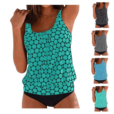 2024 Tankini Womens Two Piece Swimsuit Push Up Swimwear Elegant Summer