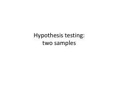 Inference For Hypothesis Testing With Two Samples Course Hero