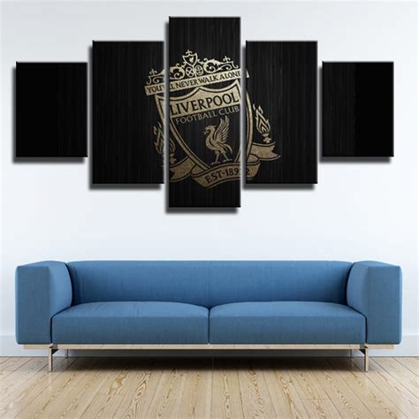 Liverpool Fc Black Canvas Wall Art Pencil Canvas