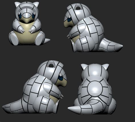 Stl File Pokemon Alolan Sandshrew And Sandslash With Poses D