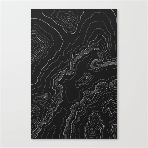 Black & White Topography map Canvas Print by Mydream | Society6