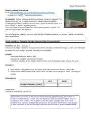 Investigating Factors Affecting Photosynthesis In Virtual Lab Course Hero