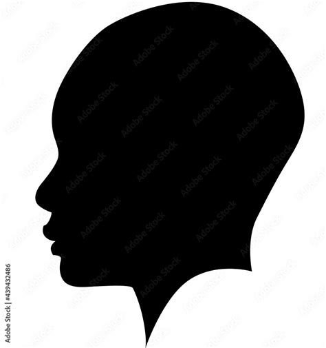 Black African American Female African Woman Profile Picture Girl From The Side Without Hair