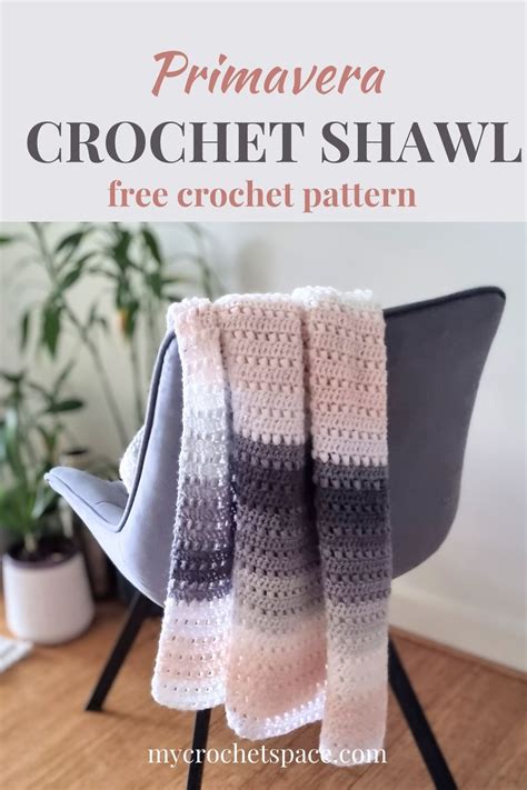 Free Softly Striped Crochet Wrap Pattern Using Red Heart Super Saver