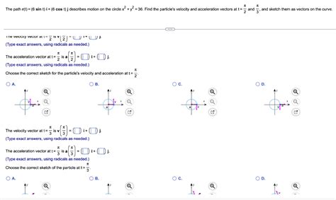 Solved The Path R T Sint I Cost J Describes Motion On Chegg