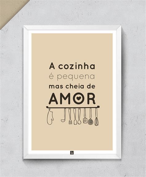 Quadro Frase Cozinha Cheia De Amor 30x40cm Elo7