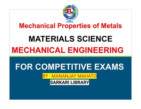 Mechanical Properties Of Metals Materials Science Mechanical