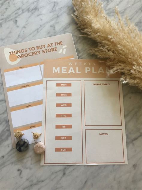 Groceries Meal Plan Printable Unique Items Products Meal Planning