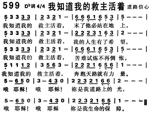 赞美诗歌1218首 第599首 我知道我的救主活着 空中相遇