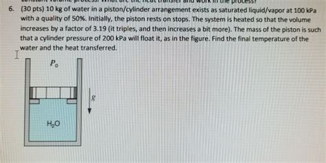 Solved S57 30 Pts 10 Kg Of Water In A Piston Cylinder Chegg