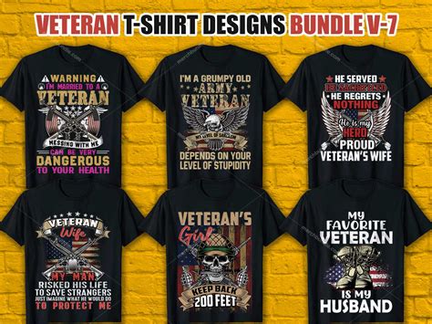 Veteran T Shirt Design Bundle Veterans Day Print Ready T Shirt