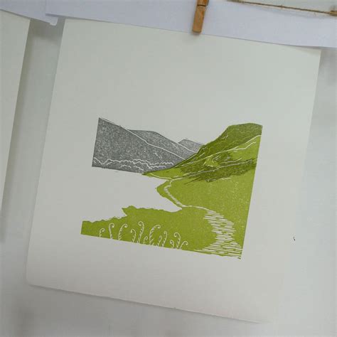 How I Made Ennerdale Water Lake District Linocut Print Linocut Art