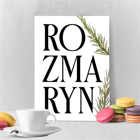 Plakat Zielarski Rozmaryn Plakaty Naklejki Szablony Ornamentyka