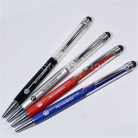 Pulpen Metal Stylus Kristal PM10 Untuk Souvenir Dengan Custom Logo Di