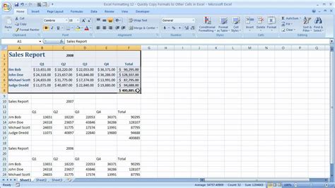 Excel Formatting 12 Quickly Copy Formats To Other Cells In Excel Youtube