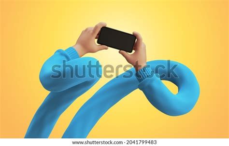 3d Render Cartoon Flexible Tangled Hands ภาพประกอบสต็อก 2041799483