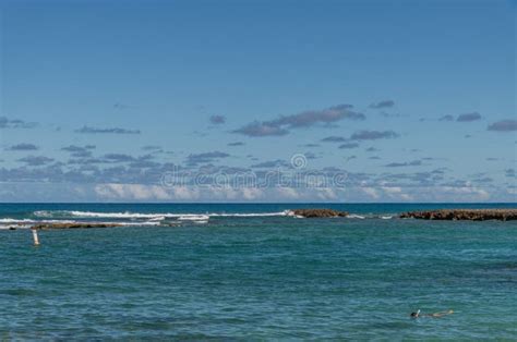 Scenic Turtle Bay Beach Vista on a Beautiful Day, Oahu, Hawaii Stock ...